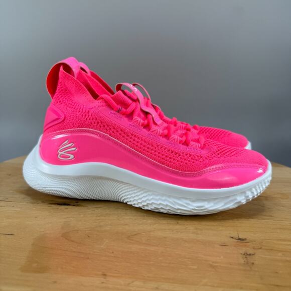 Men’s 5 / W6.5 - Under Armour Curry 8 NM ‘Team Pink’ Basketball Shoes UA NEW - Picture 1 of 9